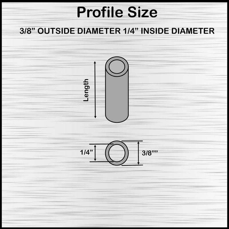 Aluminum Spacer 3/8" OD x 1/4" ID, Round Spacer, Unthreaded Standoff, Bushing, Plain Finish, Fits Screws Bolts 1/4" or M6 by Metal Spacers Online (1" Length, 10 Pack) 1" Length