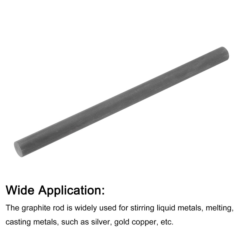 PATIKIL Graphite Rod Graphite Stirring Rod Cylinder Stick Carbon Rod 400x25mm Black for Electrode, Melting Casting, Crucibles