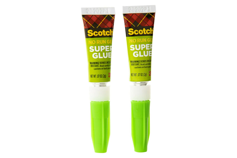 Scotch Super Glue Gel, .07 oz, 2-Pack, Dries Quickly with a Permanent Hold (AD112)