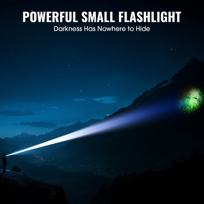 Banral Rechargeable Tactical Flashlights, High Lumens Small Mini USB-C LED Flashlight, Compact EDC Flash Light, 4 Modes&Memory Function, Waterproof Pocket Lights for Home,Camping,Emergency,Car,Hiking Black 2