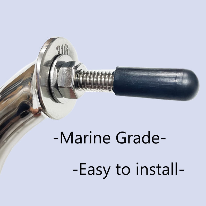 Stainless Steel Handle Handlebar Handles, Marine Hardware for Multipurpose, Mirror Finish Double End Studs (2 Pack)