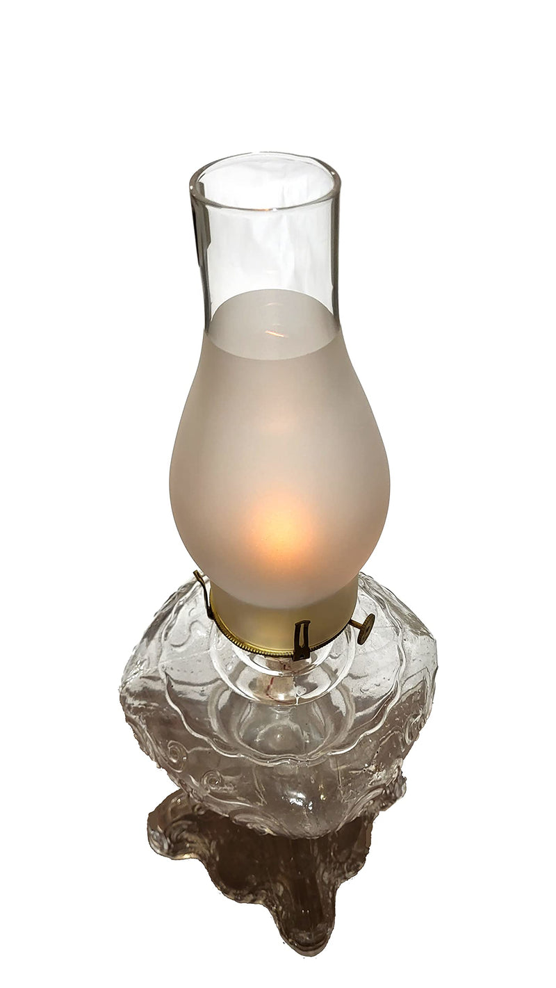 B&P Lamp® 3 Inch by 10 Inch Regular Style Glass Lamp Chimney with 3/4 Frosted Design for Vintage and Antique Style Lamps