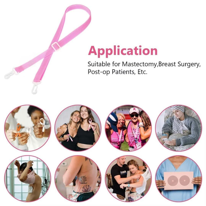 2Pack Shower Lanyard for Mastectomy Drain Holder JP Drainage Bulbs Breast Cancer Reconstruction ummy Tuck Patients After-Surgery Recovery Management (Pink 2) Pink 2