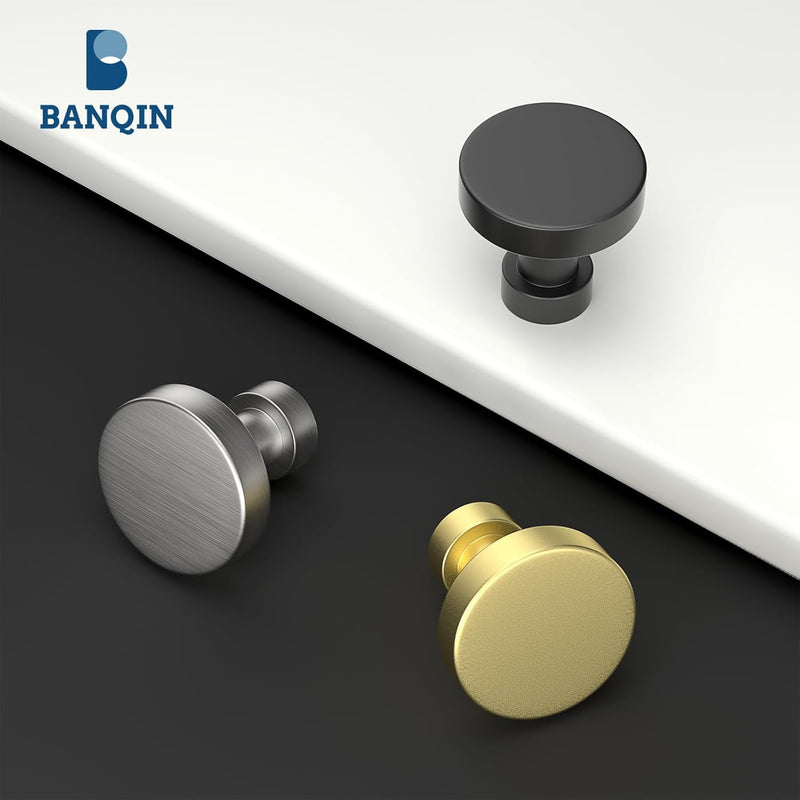 50 Pack Gold Cabinet Knobs and Pulls - Round Drawer Knobs, Brushed Brass for Kitchen Cabinets 50 Pack