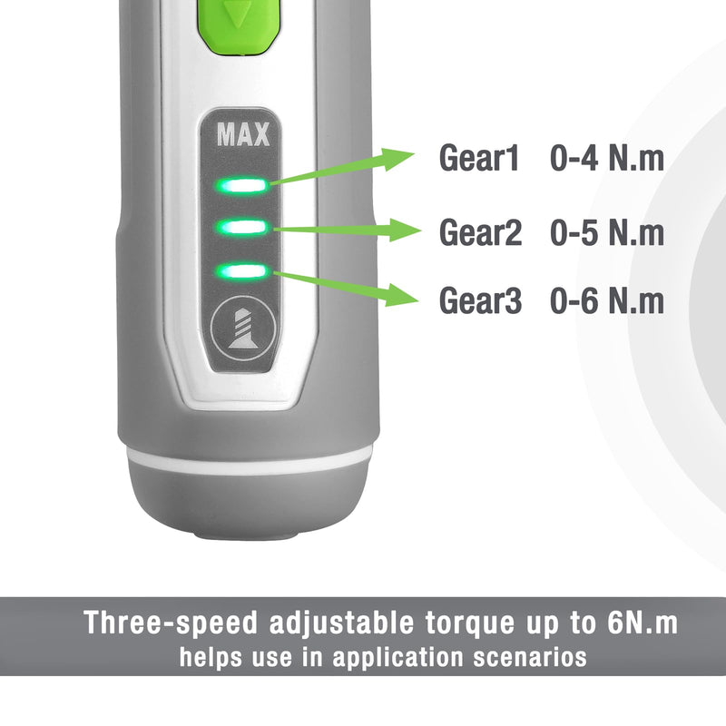 WORKPRO 4V Electric Screwdriver, Rechargeable Cordless Screwdriver Set with 35 Bits, Extension Rod, USB Charging Cable in Carrying Case, LED Light, White Gray