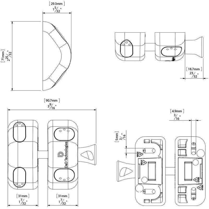D&D Technologies MLSPS2S MagnaLatch Side Pull, General Purpose Magnetic Gate Latch, for Any Flat Surface
