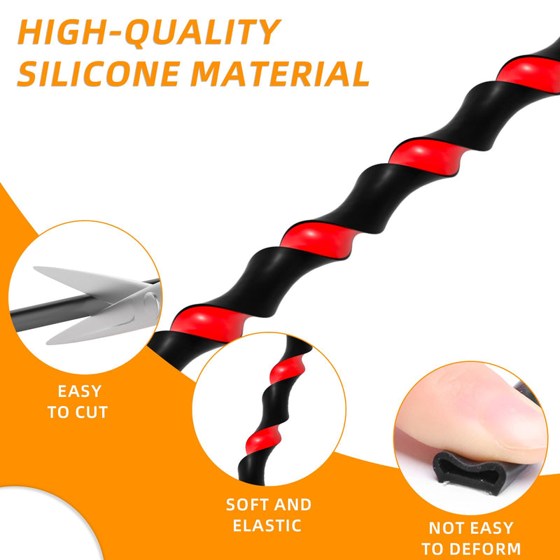 23FT Weather Stripping Door Seal, Self Adhesive Door Weather Stripping, Silicone Door Seal Strip for Door Frame, D-Shaped Door Insulation Strip, for Door & Window (Black, 3/8"(W)×1/4"（T) ×23ft(L) Black 3/8"(W)×1/4"（T) ×23ft(L)
