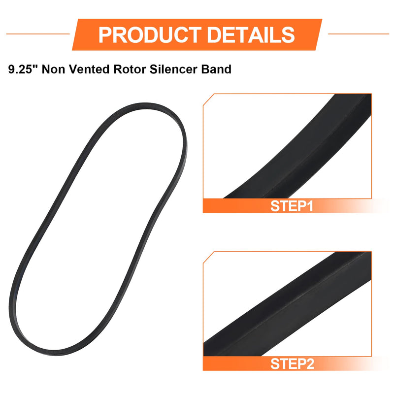 9.25" Non Vented Rotor Silencer Band Fits for Large Non-Vented Rotors, Replacement Part for AMMCO 6922 and GOODSON Rubber Brake Lathe Silencer Band, 2 Pack