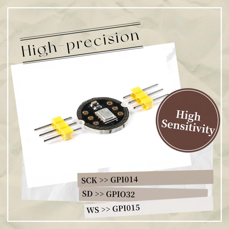 5Pcs INMP441 Omnidirectional Microphone Module MEMS I2S Interface Supports ESP32 High Precision Low Power Digital Output