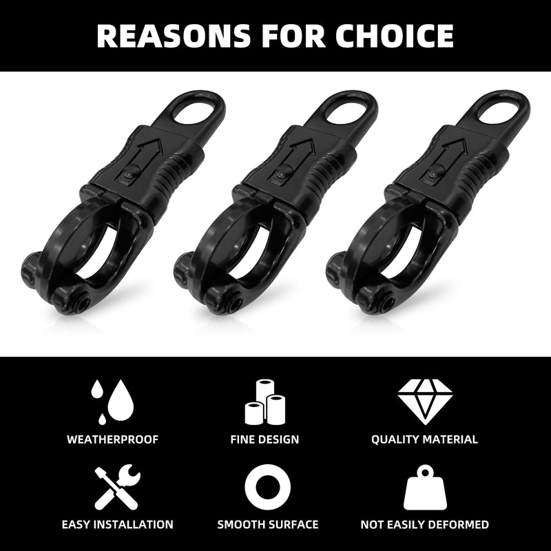 5 Pack Panic Snap Quick Release, Panic Snap with Fixed Eye Zinc Alloy Panic Snap Quick Release Paracord for Get Back Whips, Saddles (Black)
