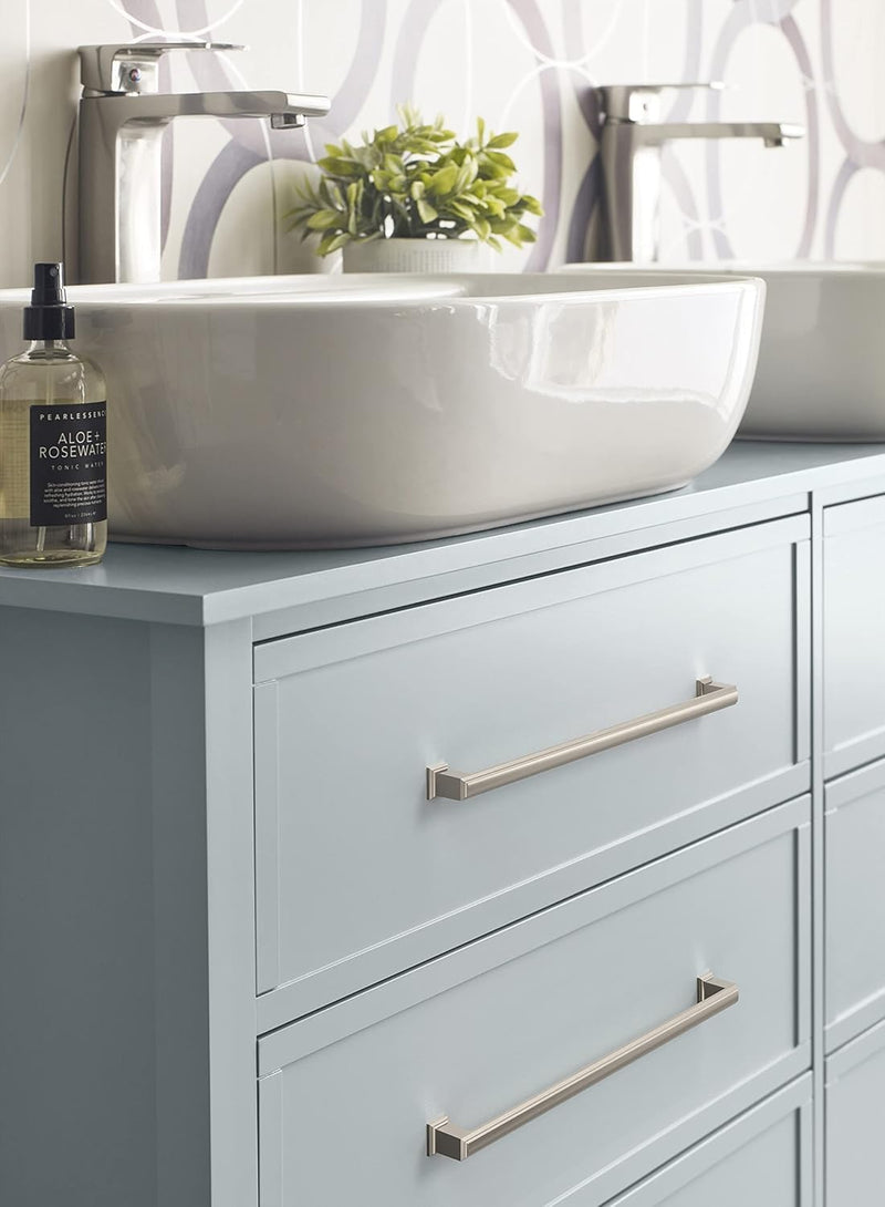 Amerock BP37362G10 | Satin Nickel Cabinet Pull | 12-5/8 inch (320 mm) Center to Center Cabinet Handle | Appoint | Drawer Pull | Kitchen Cabinet Handle | Furniture Hardware