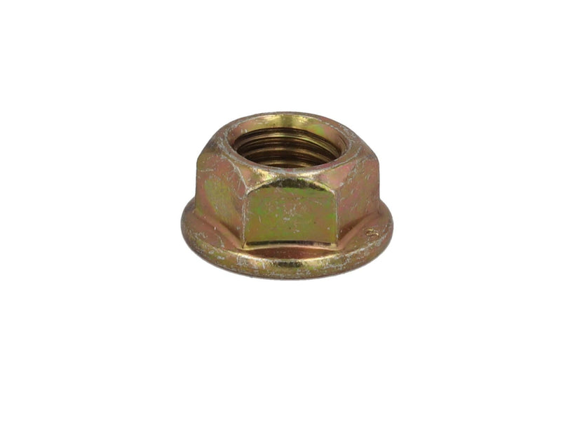 (300pcs) BelMetric M10x1.25 Metric Reduced 14mm Wrench Top Locking Yellow Zinc Plated Steel Flange Nut NTLH10X1.25YLW M10X1.25(300pcs)