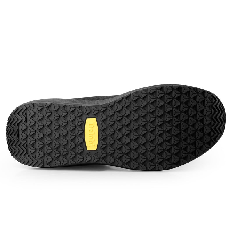 Non Slip Shoes for Women Food Service Slip Resistant Work Shoe Restaurant Chef Kitchen Hospital Staff Walking Sneakers Breathable Lightweight with Lace Up Design 7 Black White