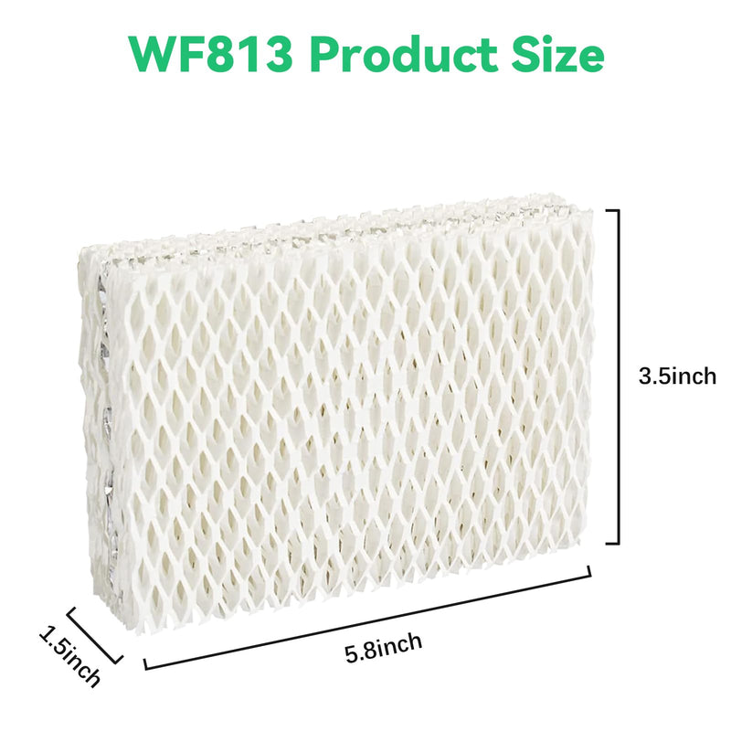kakofaci 6 Pack WF813 Humidifier Filters Replacement Compatible with Equate EQWF813 PCWF813 Relion RCM832 RCM-832N Protec RWF813 EQ-2119-UL PCCM-832N Cool Mist Humidifiers Wick Filter