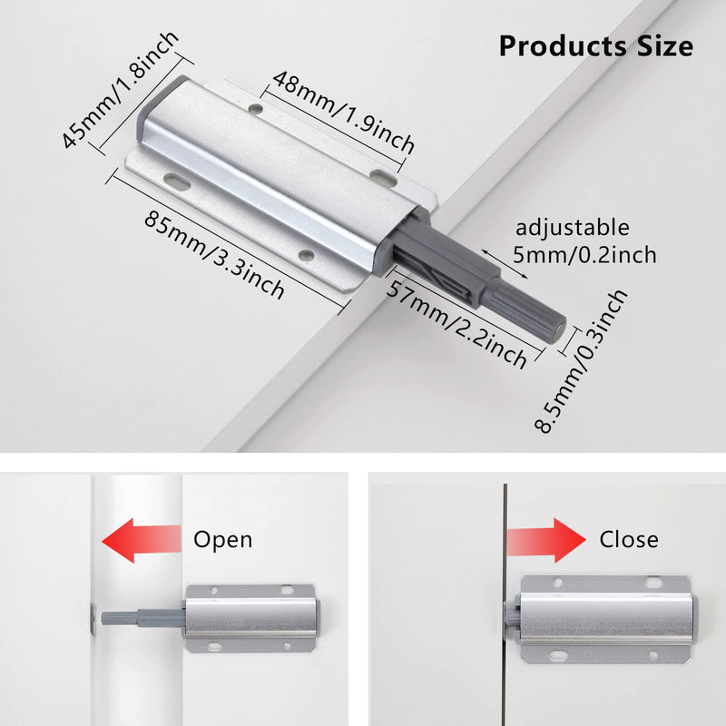 Push to Open Door Latch, 10 Pack Magnetic Push Latches, Adhesive Heavy Duty Touch Latch Hardware for Push to Open, Magnetic Door Catch for Cabinet Drawer Wardrobe Kitchen Door Single Push Catch