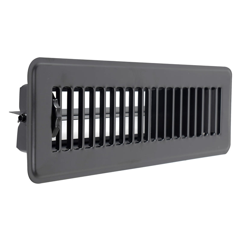 Fits 2x10 and 10x2 Duct Opening | Floor Register with Louvered Design by Handua | Heavy Duty Walkable Design with Damper | Floor Vent Grille | Easy to Adjust Air Supply Lever | Black 2" X 10" Duct Size