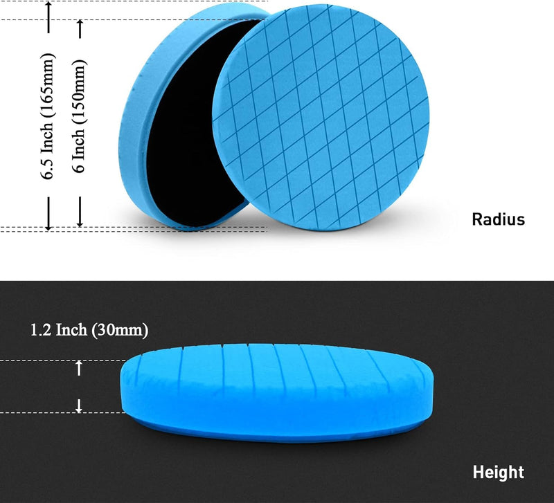 Autolock 6" Buffing Polishing Pads, 6Pcs 6.5inch 165mm Face for 6 Inch Backing Plate Compound Buffing Sponge and Woolen Pads Cutting Polishing Pad Kit for Car Buffer Polisher, Polishing and Waxing 6Inch 6Pcs