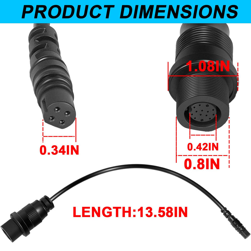 1852081 MKR-DSC-12 Adapter Cable 4-PIN (Dual Spectrum Chirp) Fits for Garmin Echo, EchoMAP, EchoMAP Chirp Striker, Striker Plus, Striker Vivid Fish Finders(Only for 2D Sonar)