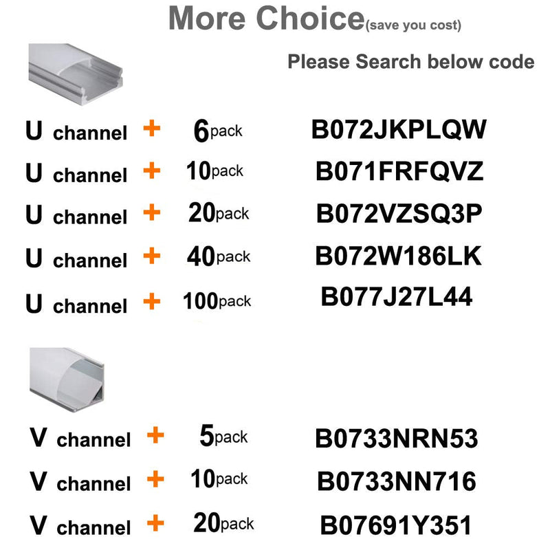 15-Pack End Caps and Mounting Clips for Hunhun V Shape LED Aluminum Channel System (V channel type)