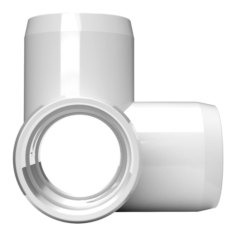 FORMUFIT 3/4" 4-Way Tee Furniture Grade PVC Fitting in White, Made in USA, UV-Resistant, Impact-Proof, 1.050" Actual Socket Diameter, (8-Pack) - F0344WT-WH-8