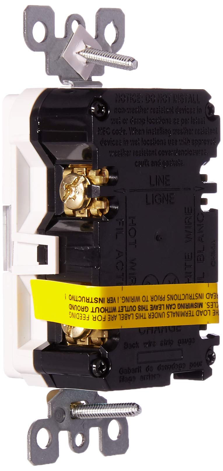 Leviton GFCI Outlet with Guidelight, 20 Amp, Self Test, Tamper-Resistant with LED Indicator Light, Replaces Plugged in Night Light, GFNL2-W, White GFCI, Guidelight