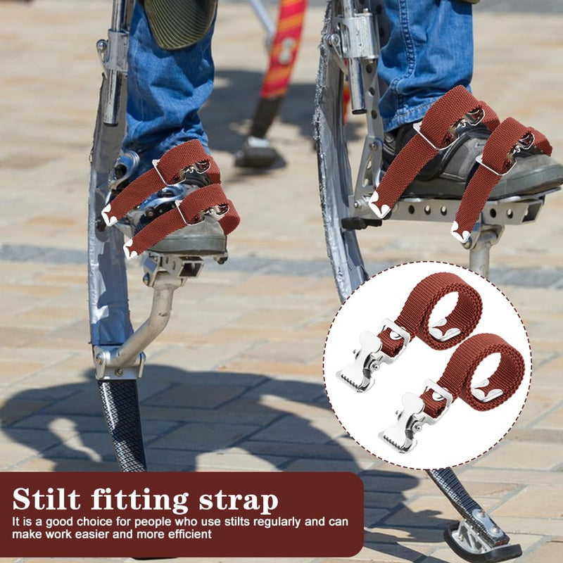 EMVANV 4PCS Drywall Stilts Straps, Adjustable Leg Band Straps Drywall Foot Band Straps Kit with 8 Screws & 8 Spacers, Nylon Leg Fixation Strap Replacement Part for Stilts(Red) Red