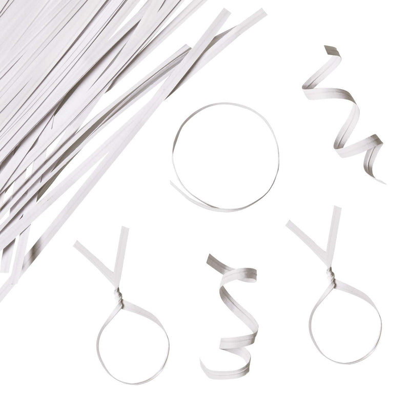CandyHome 1000 Pcs 6" Paper White Twist Ties Reusable Bread Ties for Party Cello Candy Coffee Bags Cake Pops