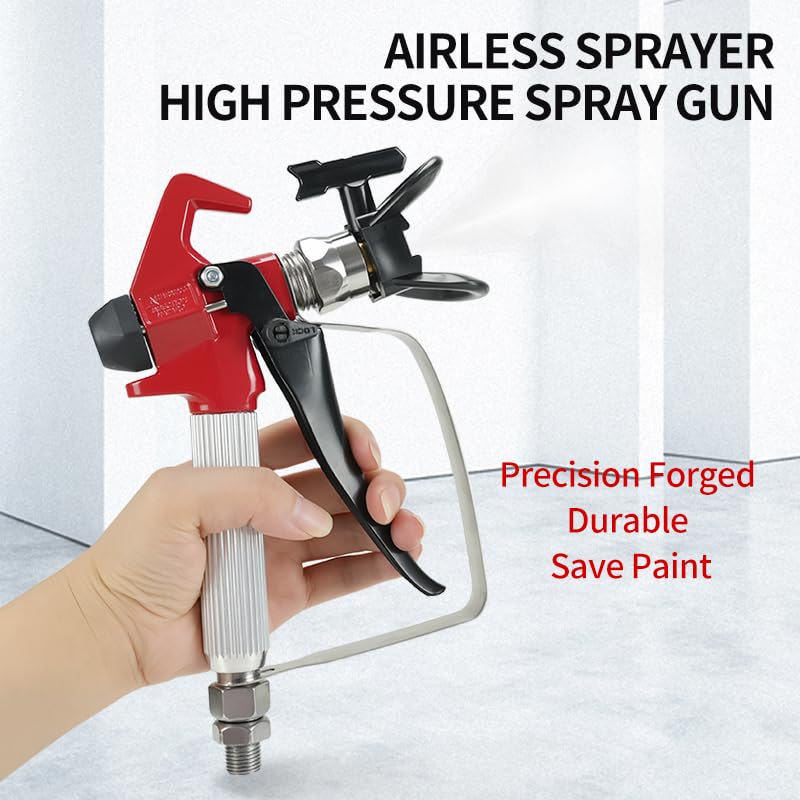 Airless Paint Spray Gun High Pressure 3600 PSI with Reversible 517 Nozzle Tip Guard Swivel Joint for Airless Paint Sprayers ZT-G31
