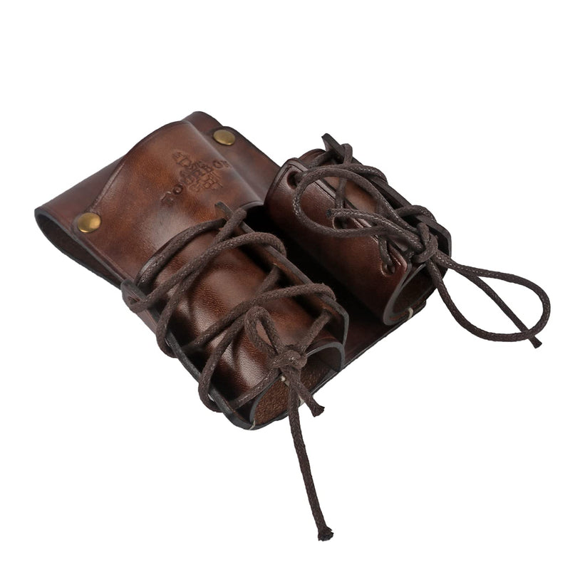 TOURBON Leather Tool Organizer Bull Pin Holster Wrench Hammer Holder Brown