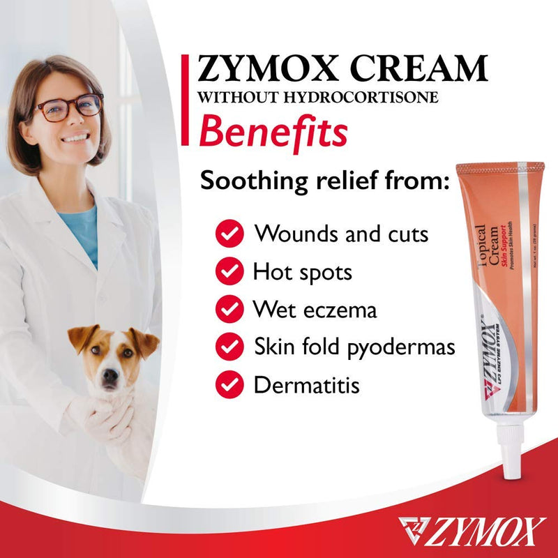 ZYMOX Veterinarian Strength Topical Cream for Dogs and Cats, 1oz - PawsPlanet Australia