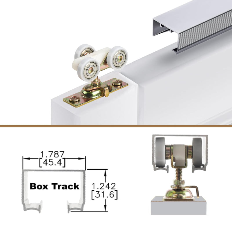 Sliding Pocket Door Hardware Top Hanger Rollers Wheels Assembly Fit Johnson Part #1125 & #1500 Hardware Kit, Wrench and Screws Include (2, Plating) gold(2pcs)