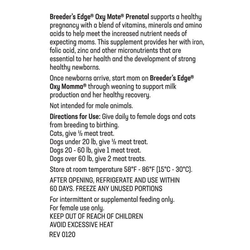 Revival Animal Health Breeder's Edge Oxy Mate - Prenatal Supplement for Dogs & Cats - 30ct Meat Treats - PawsPlanet Australia