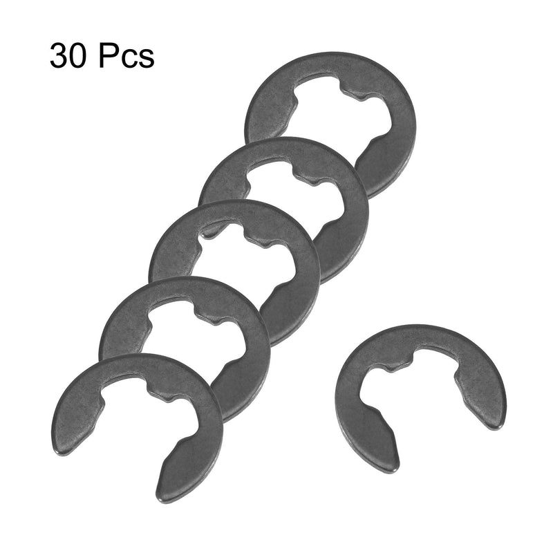 uxcell E-Clip Circlip - 10mm External Retaining Shaft Snap Ring Carbon Steel Black 30pcs