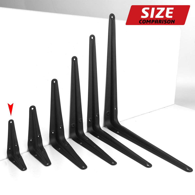20 Pack Shelf Brackets 4 x 3 Inch, Heavy Duty Black Metal Floating Shelves Bracket, L Bracket Corner Brace Support, Metal Joint Angle Bracket for Hanging 4 x 3 inch -20 Pack