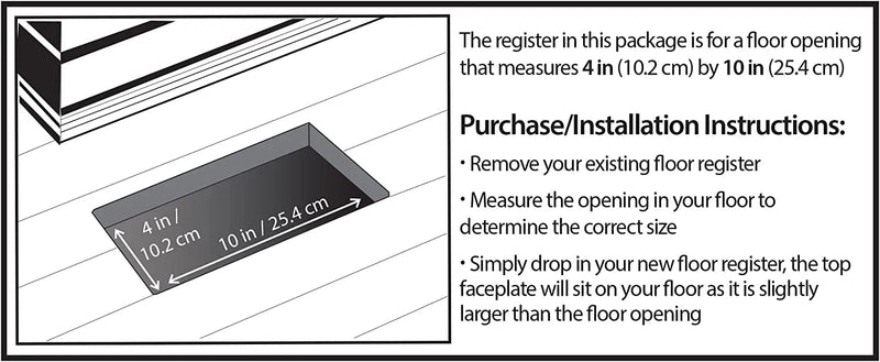 Decor Grates SPH410-RB Floor Register, 4x10, Rubbed Bronze Finish 4x10 Inches