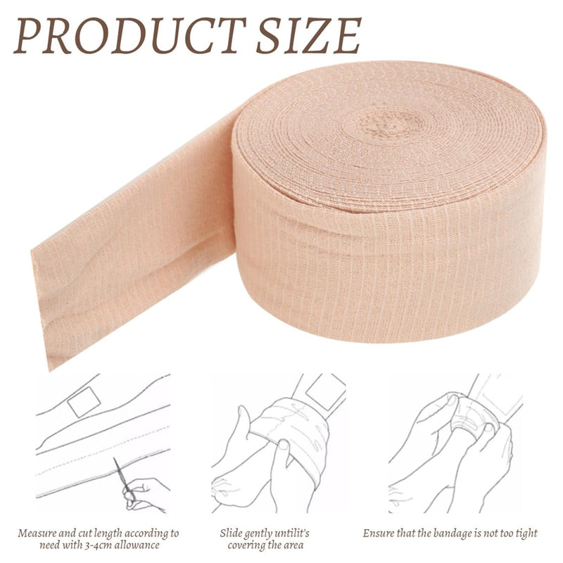 Tubular Bandage Stockinette Tubing Compression Bandages Size D Elastic Tubing Bandage Gauze Roll for Arm Leg Knee Cast Plaster, 3.0 inches x 26 Feet