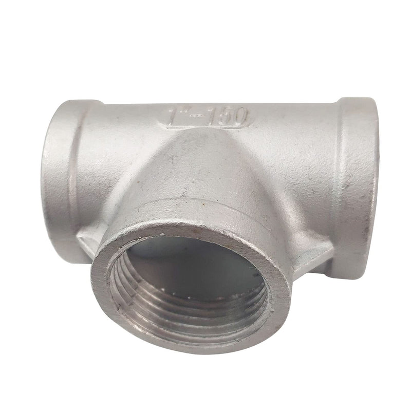 1" Stainless Steel Tee Female NPT Threaded T Shaped 3 Way Cast Pipe Fitting SS304 1 Inch