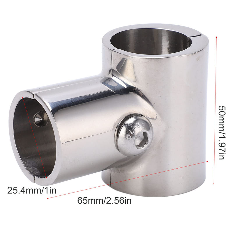 Boat Railing Hardware, Detachable Stainless Steel Boat Rail Fittings Boat Handrail Fitting Tee Stainless Steel Boat 90°Tube Fitting Boat Deck Handrail Marine Fitting Boat Rails
