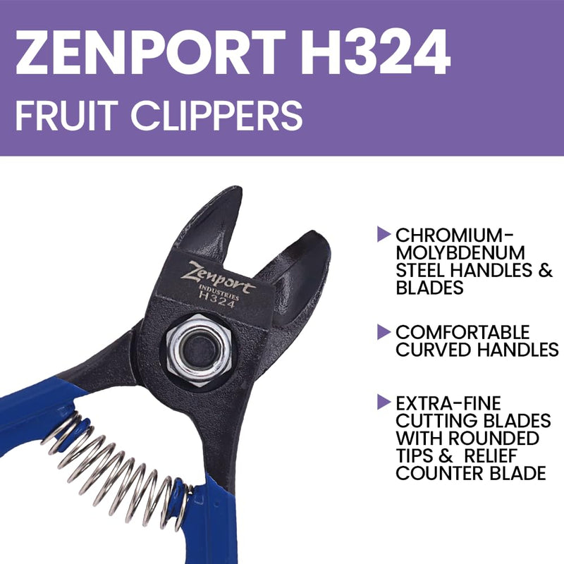 Zenport H324 Clementine Citrus/Apple Fruit Clippers Ergonomic Chromium Steel, 4.5-Inch 1