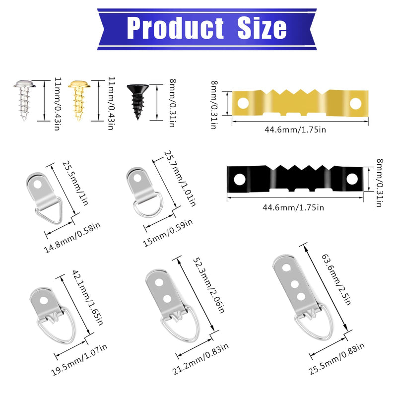 353PCS Picture Hanging Kit,Picture Hangers Heavy Duty Picture Hanging Hooks with Screws,Picture Frame Hooks Heavy Duty Picture Framing Supplies Kit for Picture Hanging(7 Types) Type C
