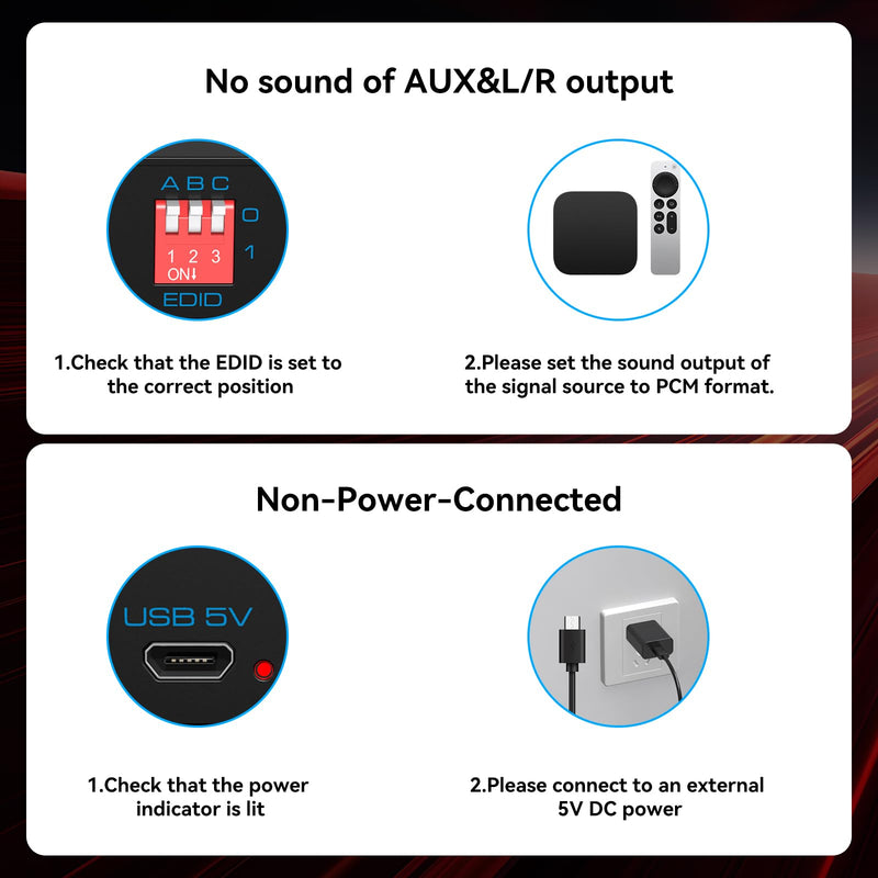 8K 60Hz HDMI Audio Extractor 4K 120Hz HDMI to Optical Coaxial AUX Converter Supports HDCP Digital DTS 5.1 EDID Management PCM 2.0 for Fire TV PS4 PS5 Xbox
