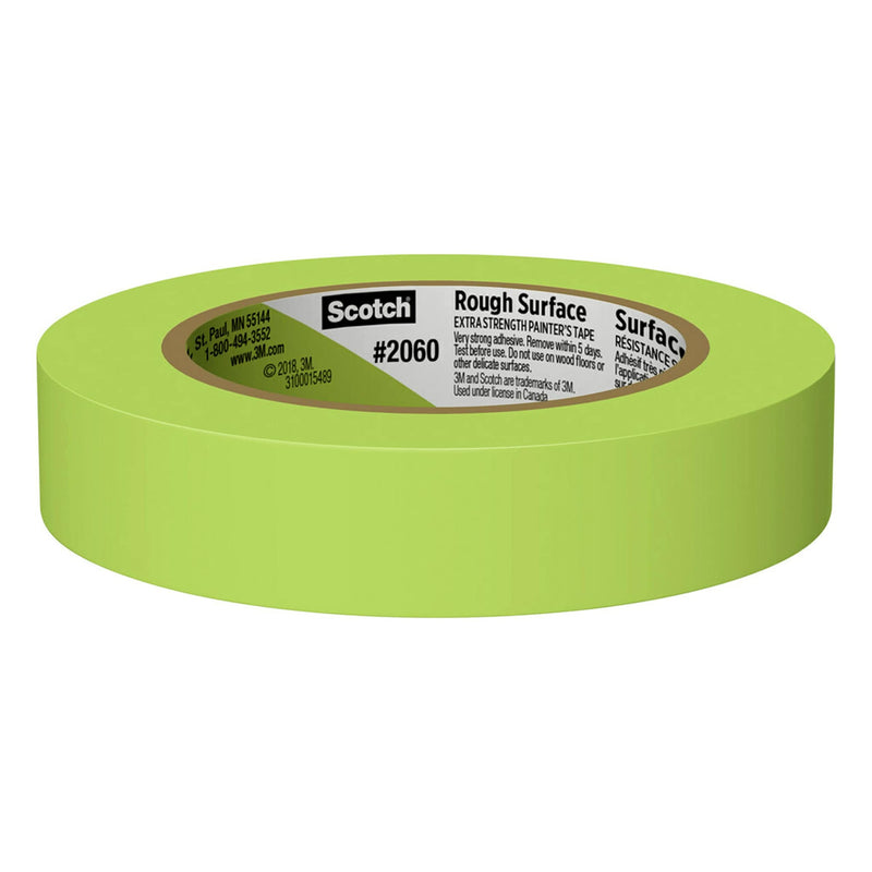 Scotch Rough Surface Extra Strength Painter's Tape, 0.94 in x 60.1 yd, Tape Protects Surfaces and Removes Easily, Rough Surface Painting Tape for Indoor and Outdoor Use, 1 Roll (2060-24AP) 0.94" Width