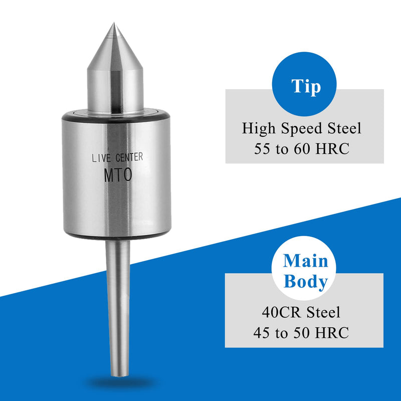 MT0 Live Center，Acogedor Bearing Steel Precision Revolving Milling Live Center for Metal Turning, Grinding, and Machining.