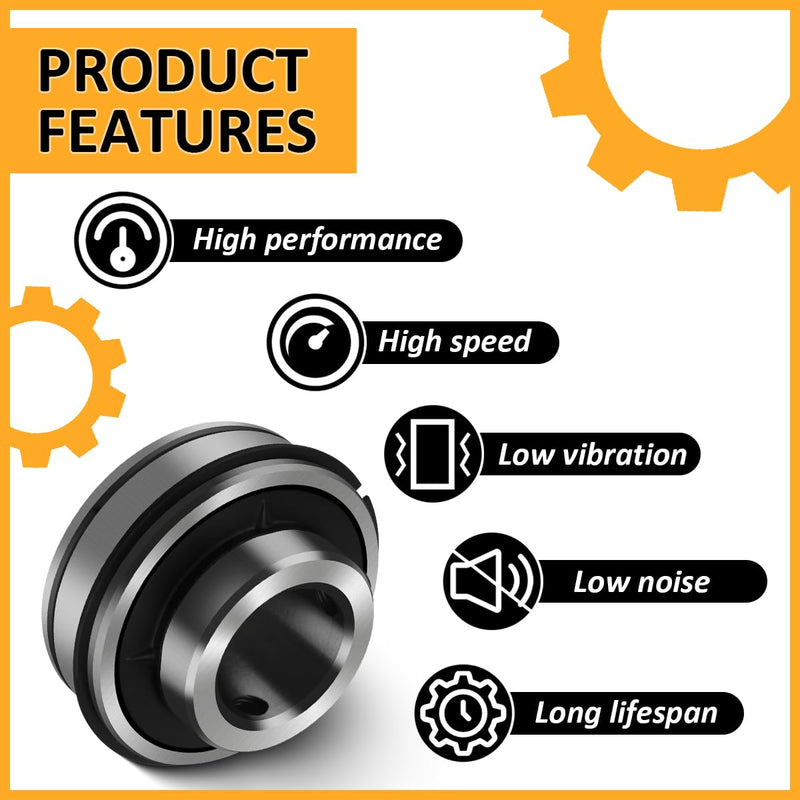 SER207-20 Insert Bearing 1-1/4" Bore with Snap Ring Set Screws for Agricultural Machinery Replaces ER20 VER220