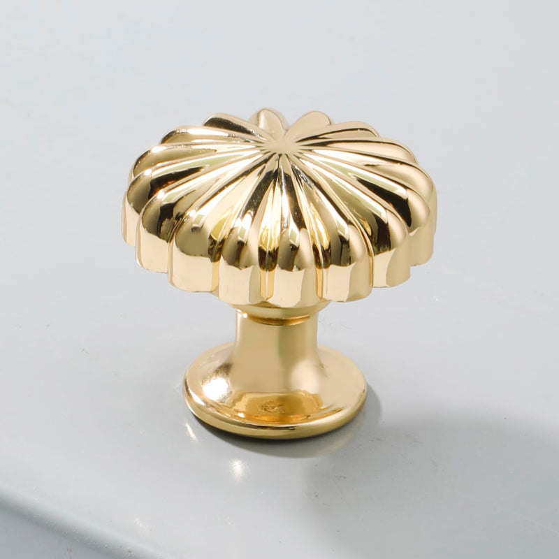 10 Pack Shiny Gold Diameter Zinc Alloy Drawer Kitchen Pulls Cabinets Furniture Pull for Dresser Wardrobe Cupboard Drawer Knobs Pulls Handles 1.14 Inch (29mm) 10