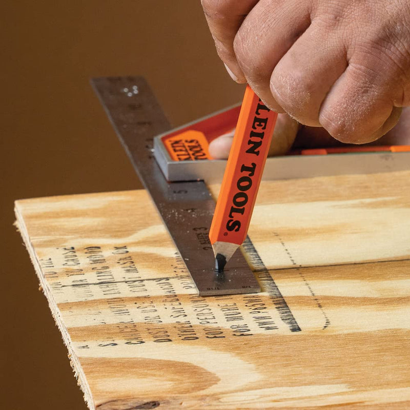 Klein Tools 935CSEL Combination Square Ruler for Electricians and Carpenters, Stainless Steel Double Sided Ruler, Bubble Level, Magnetic