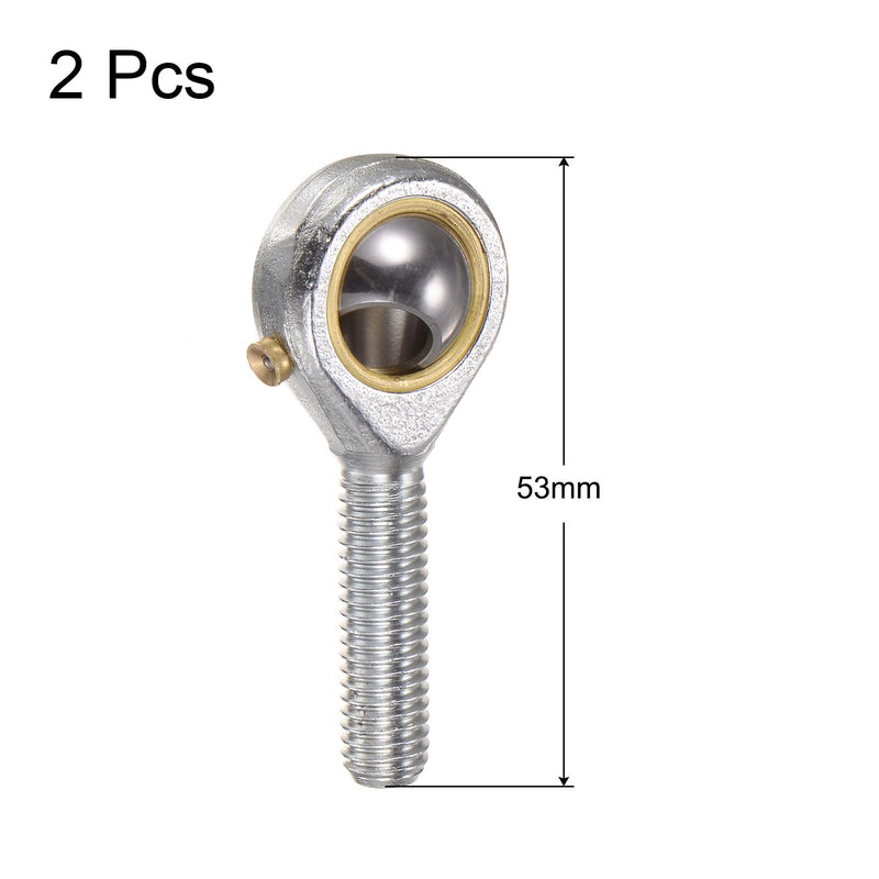 uxcell 2pcs POS8 M8 Male Rod End Bearing M8x1.25 Right Hand Thread, Self-Lubricating Joint Rod Ends, Includes Jam Nut