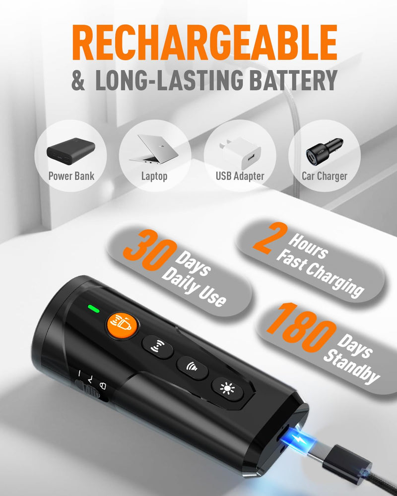 Dog Bark Deterrent Devices, 3X Ultrasonic Anti Barking Device for Dogs, 4 Modes with 3 Emitters and LED Light to Stop Neighbors Dog from Barking, Safe Use Dog Barking Silencer for Indoor Outdoor Black