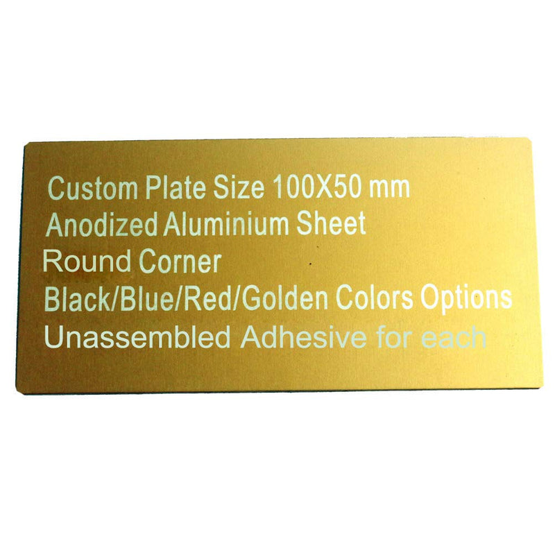 Anodized Aluminium Laser Engraved Mount Metal Plate Etching Sheets 100X50mm Round Corner with Adhesive (Black,Blank,10PCS) Black,Blank,10PCS