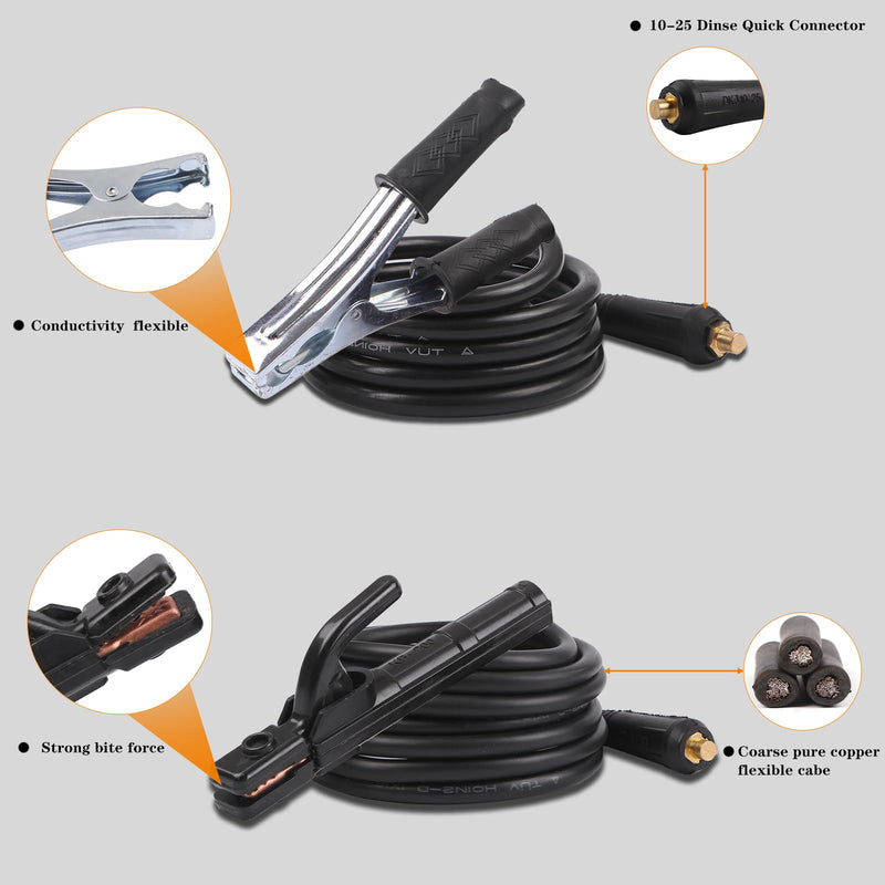 Welding Electrode Holder Lead MMA/ARC Welding Ground Clamp and Welding Cable Stick Electrode Holder Welding Plier Clamp Copper Holding Plier for 300A Welder Machine